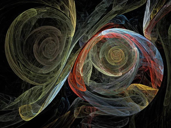 Siyah Renk Üzerine Bir Dijital Fraktal Resmi