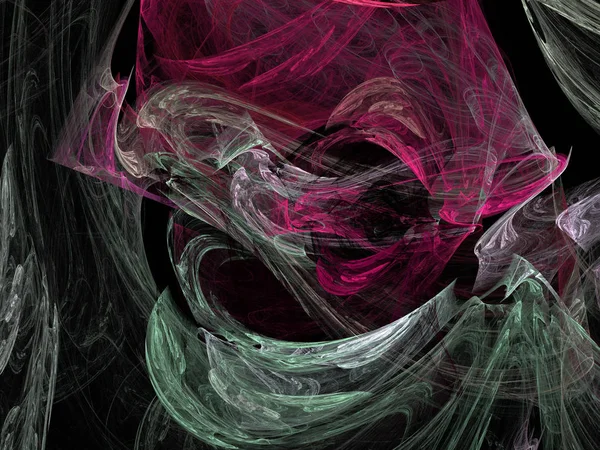 Siyah Renk Üzerine Bir Dijital Fraktal Resmi