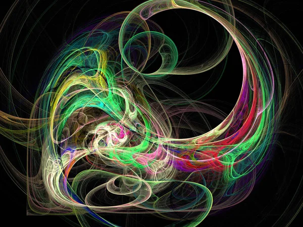 Siyah Renk Üzerine Bir Dijital Fraktal Resmi