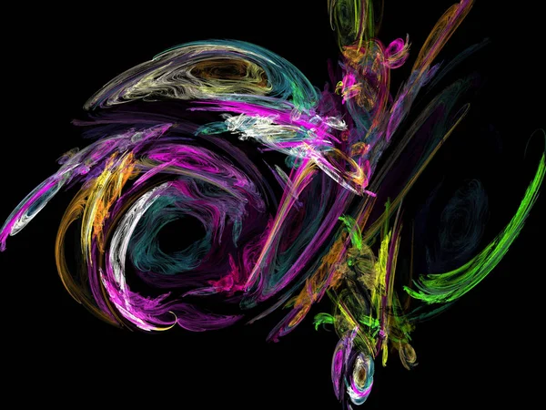 Siyah Renk Üzerine Bir Dijital Fraktal Resmi