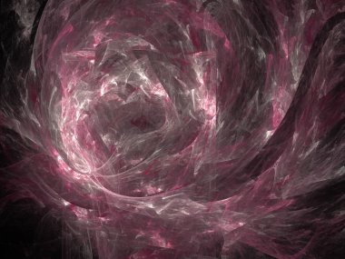 Siyah Renk Üzerine Bir Dijital Fraktal Resmi