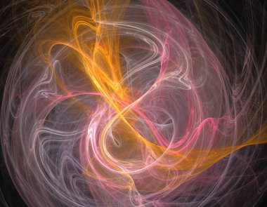 Siyah Renk Üzerine Bir Dijital Fraktal Resmi