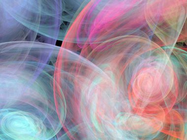 Siyah Renk Üzerine Bir Dijital Fraktal Resmi