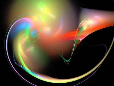 Siyah Renk Üzerine Bir Dijital Fraktal Resmi