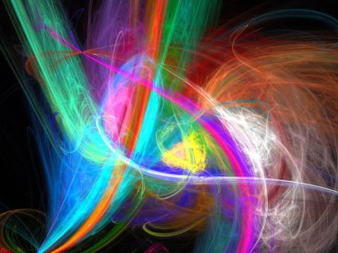 Siyah Renk Üzerine Bir Dijital Fraktal Resmi