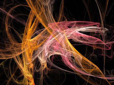 Siyah Renk Üzerine Bir Dijital Fraktal Resmi