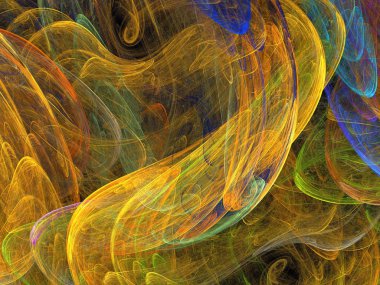 Siyah Renk Üzerine Bir Dijital Fraktal Resmi