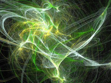 Siyah Renk Üzerine Bir Dijital Fraktal Resmi