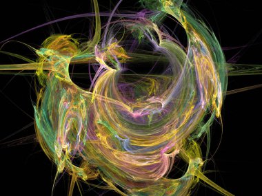 Siyah Renk Üzerine Bir Dijital Fraktal Resmi