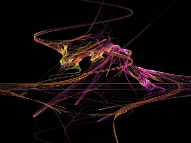 Siyah Renk Üzerine Bir Dijital Fraktal Resmi