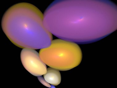 Siyah Renk Üzerine Bir Dijital Fraktal Resmi