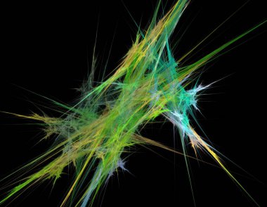 Siyah Renk Üzerine Bir Dijital Fraktal Resmi