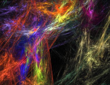 Siyah Renk Üzerine Bir Dijital Fraktal Resmi