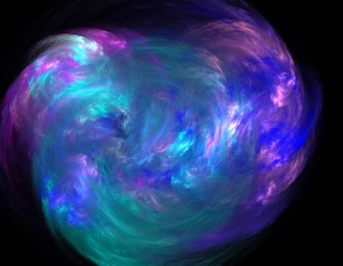 Siyah Renk Üzerine Bir Dijital Fraktal Resmi