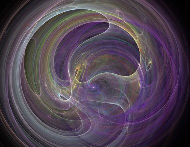 Siyah Renk Üzerine Bir Dijital Fraktal Resmi