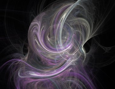 Siyah Renk Üzerine Bir Dijital Fraktal Resmi