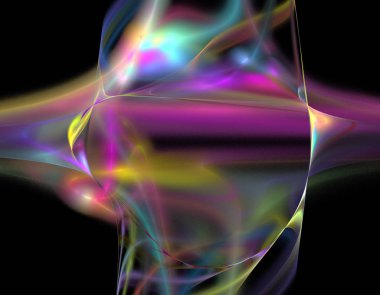 Siyah Renk Üzerine Bir Dijital Fraktal Resmi