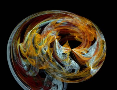 Siyah Renk Üzerine Bir Dijital Fraktal Resmi