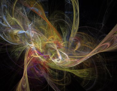 Siyah Renk Üzerine Bir Dijital Fraktal Resmi