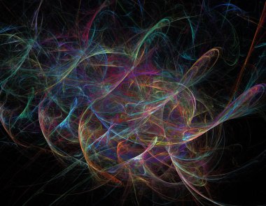 Siyah Renk Üzerine Bir Dijital Fraktal Resmi