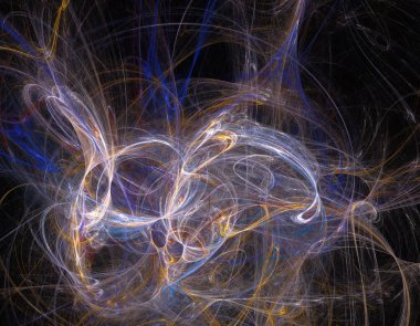 Siyah Renk Üzerine Bir Dijital Fraktal Resmi