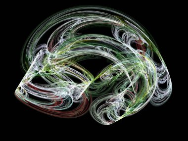 Siyah Renk Üzerine Bir Dijital Fraktal Resmi