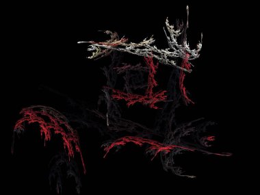 Siyah Renk Üzerine Bir Dijital Fraktal Resmi