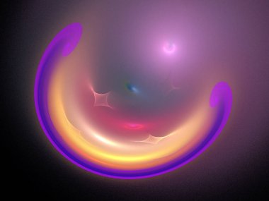 Siyah Renk Üzerine Bir Dijital Fraktal Resmi