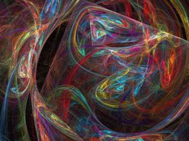 Siyah Renk Üzerine Bir Dijital Fraktal Resmi