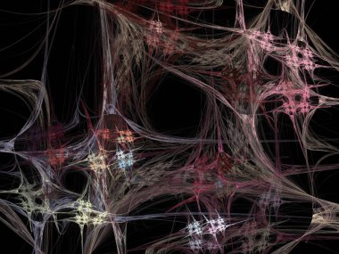 Siyah Renk Üzerine Bir Dijital Fraktal Resmi