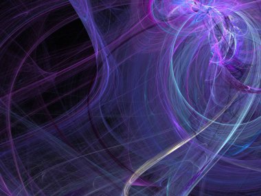 Siyah Renk Üzerine Bir Dijital Fraktal Resmi