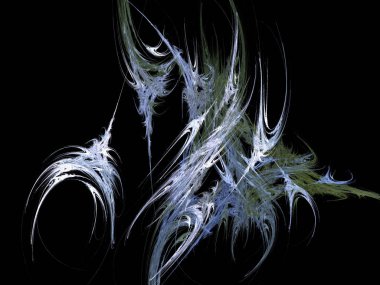 Siyah Renk Üzerine Bir Dijital Fraktal Resmi