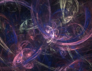 Siyah Renk Üzerine Bir Dijital Fraktal Resmi