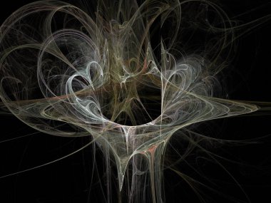 Siyah Renk Üzerine Bir Dijital Fraktal Resmi