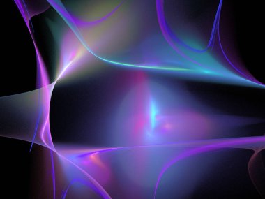 Siyah Renk Üzerine Bir Dijital Fraktal Resmi