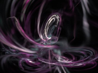 Siyah Renk Üzerine Bir Dijital Fraktal Resmi