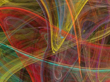 Siyah Renk Üzerine Bir Dijital Fraktal Resmi