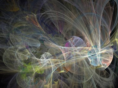 Siyah Renk Üzerine Bir Dijital Fraktal Resmi