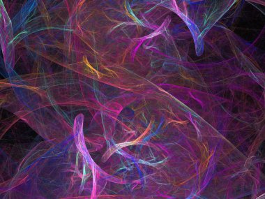 Siyah Renk Üzerine Bir Dijital Fraktal Resmi