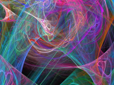 Siyah Renk Üzerine Bir Dijital Fraktal Resmi