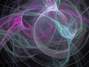 Siyah Renk Üzerine Bir Dijital Fraktal Resmi