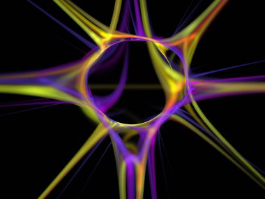 Siyah Renk Üzerine Bir Dijital Fraktal Resmi