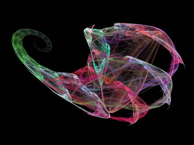 Siyah Renk Üzerine Bir Dijital Fraktal Resmi