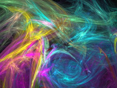 Siyah Renk Üzerine Bir Dijital Fraktal Resmi