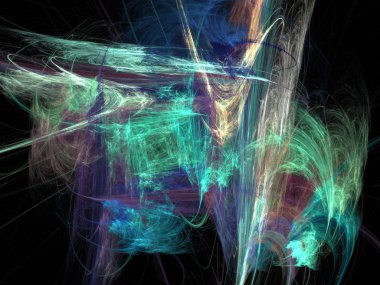 Siyah Renk Üzerine Bir Dijital Fraktal Resmi