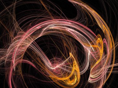 Siyah Renk Üzerine Bir Dijital Fraktal Resmi