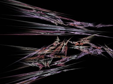 Siyah Renk Üzerine Bir Dijital Fraktal Resmi