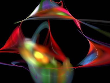 Siyah Renk Üzerine Bir Dijital Fraktal Resmi