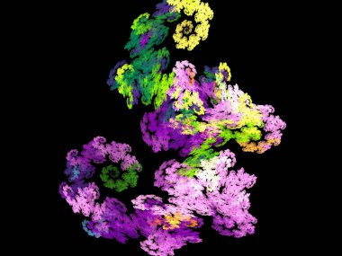 Siyah Renk Üzerine Bir Dijital Fraktal Resmi