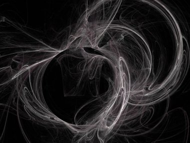 Siyah Renk Üzerine Bir Dijital Fraktal Resmi